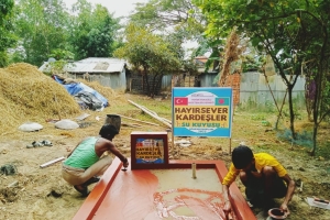 Hayır sever kardeşler su kuyusu açılışı yapıldı 