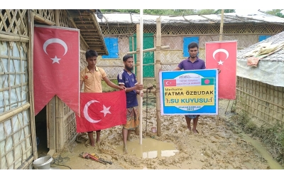 Arakan kampları Merhume FATMA Õzbudak su kuyusu sondaj ve suyun bulunması kuyu taşı yapilmasi