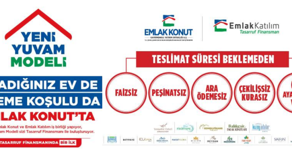 Yeni Yuvam Modeli ile faizsiz, peşinatsız, ara ödemesiz, çekilişsiz ve kurasız olarak ev sahibi ol
