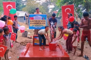 Hayır sever kardeşler su kuyusu açılışı yapıldı 