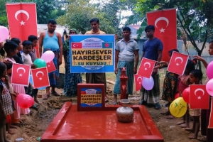 Hayır sever kardeşler su kuyusu açılışı yapıldı 