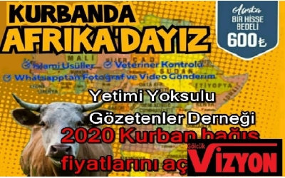 Yetimi Yoksulu Gözetenler Derneği 2020 Kurban bağış fiyatlarını açıkladı