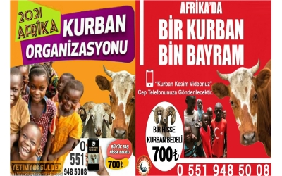 2021 Kurban bağış fiyatlarını açıkladı.