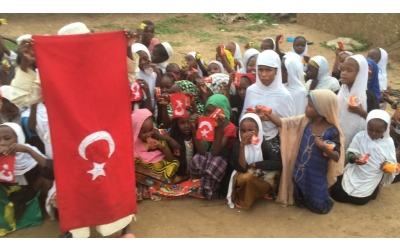 Çocukları sevindirme gofret ve balon dağıtımı Afrika Çad 2021