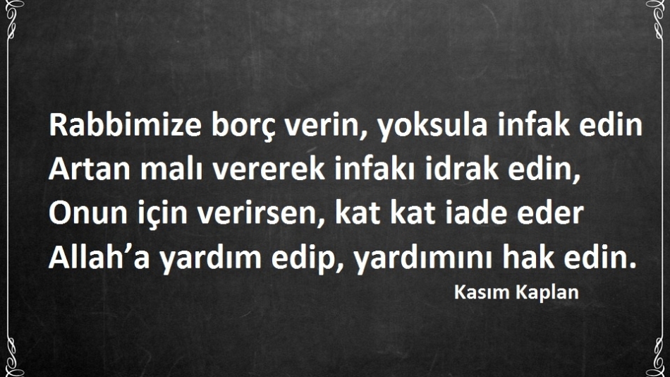 İnfak, Allah için, iyilik için harcamaktır.