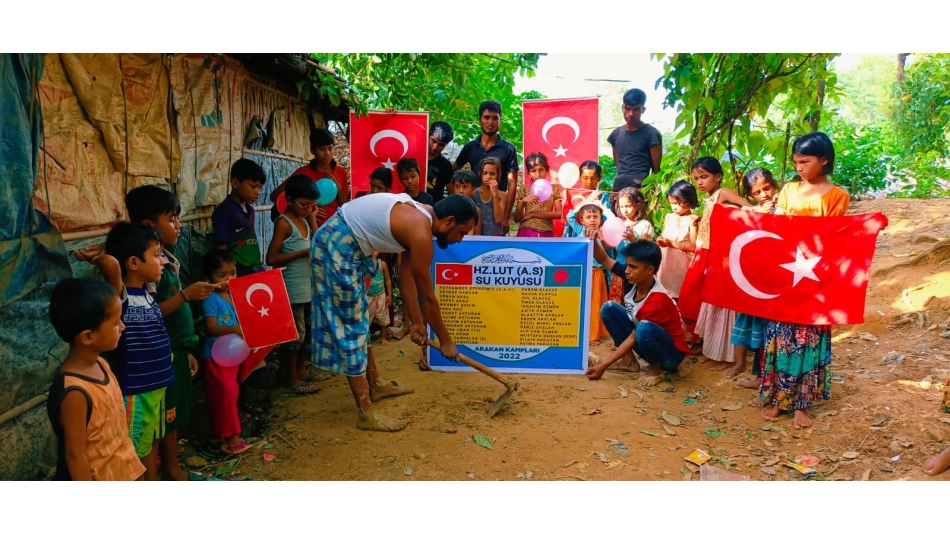 Hz Lut a.s su kuyusu temel atma töreni Arakan kampları Eylül 2022